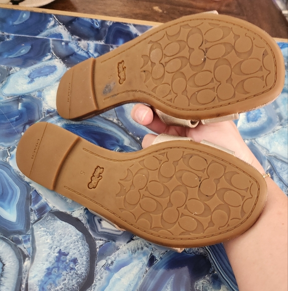 Coach Essie Leather Slip On Flat Sandals size 5 - Picture 2 of 3